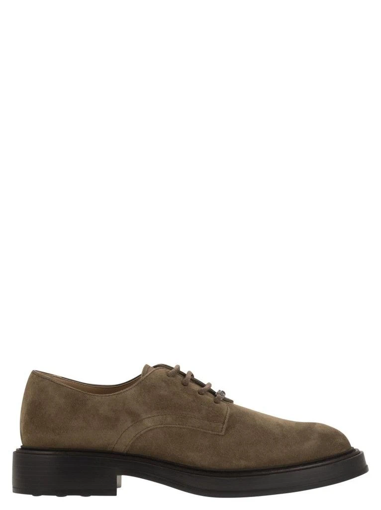 Tod's Brown Suede Lace-Up Derby Shoes 1
