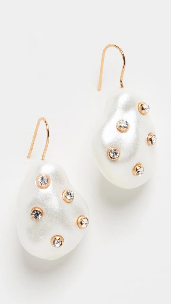 Kenneth Jay Lane Gold With White Pearl Earrings