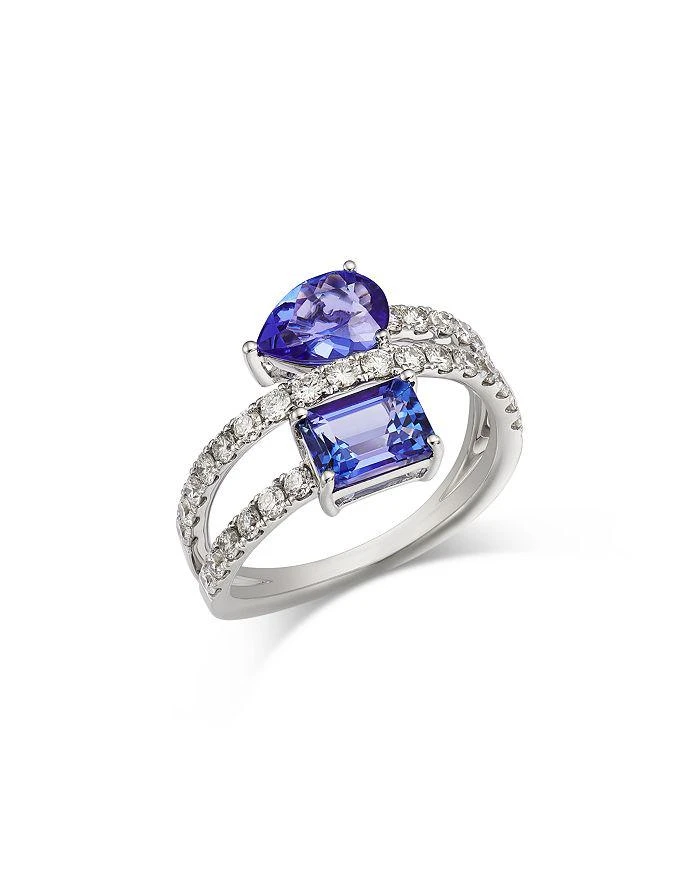 Bloomingdale
s Fine Collection Tanzanite 
Diamond Bypass Ring in 14K White Gold