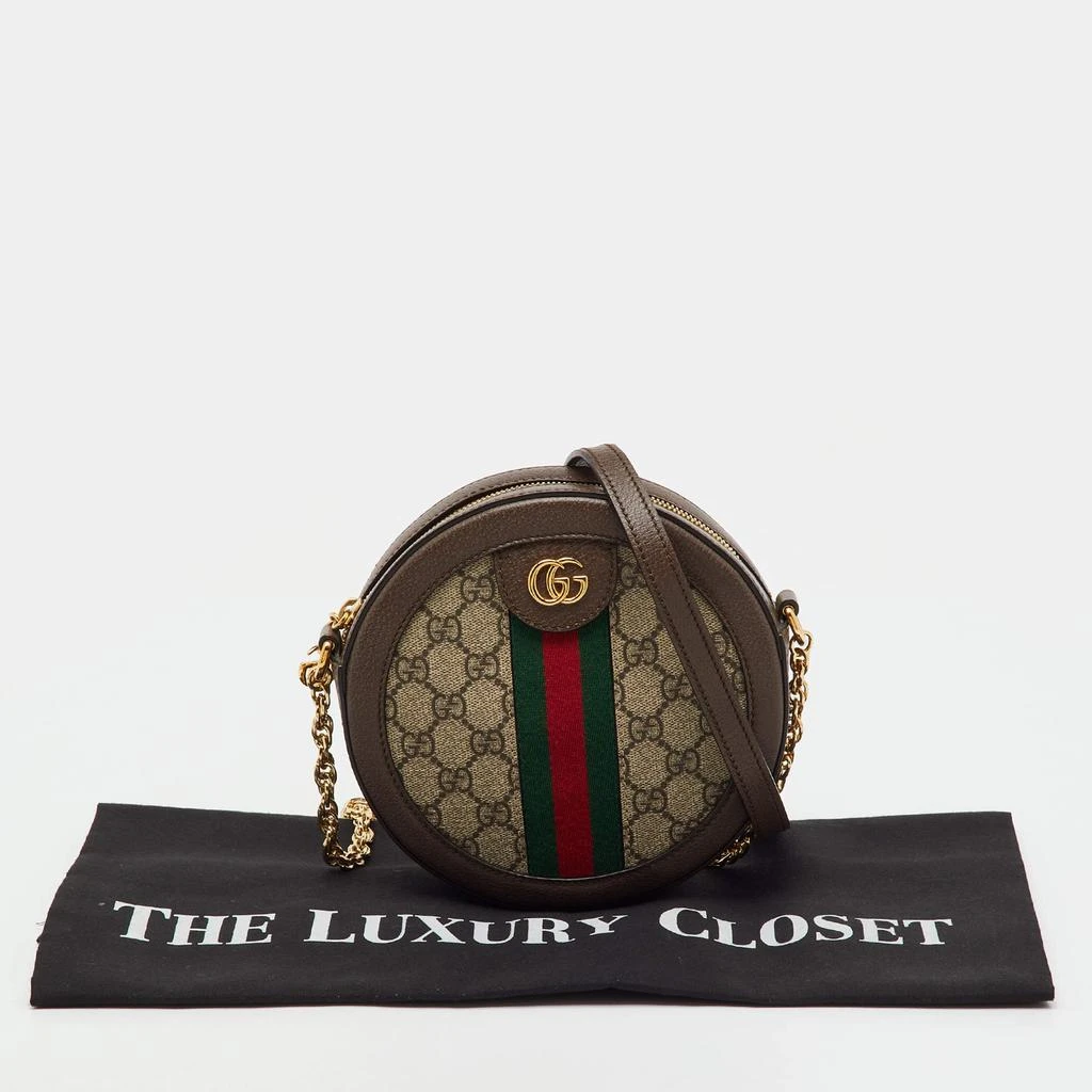 Gucci Brown GG Supreme Canvas and Leather Mini Ophidia Round Bag Gucci GG Supreme Monogram Web Mini Ophidia Round Backpack  main image 4