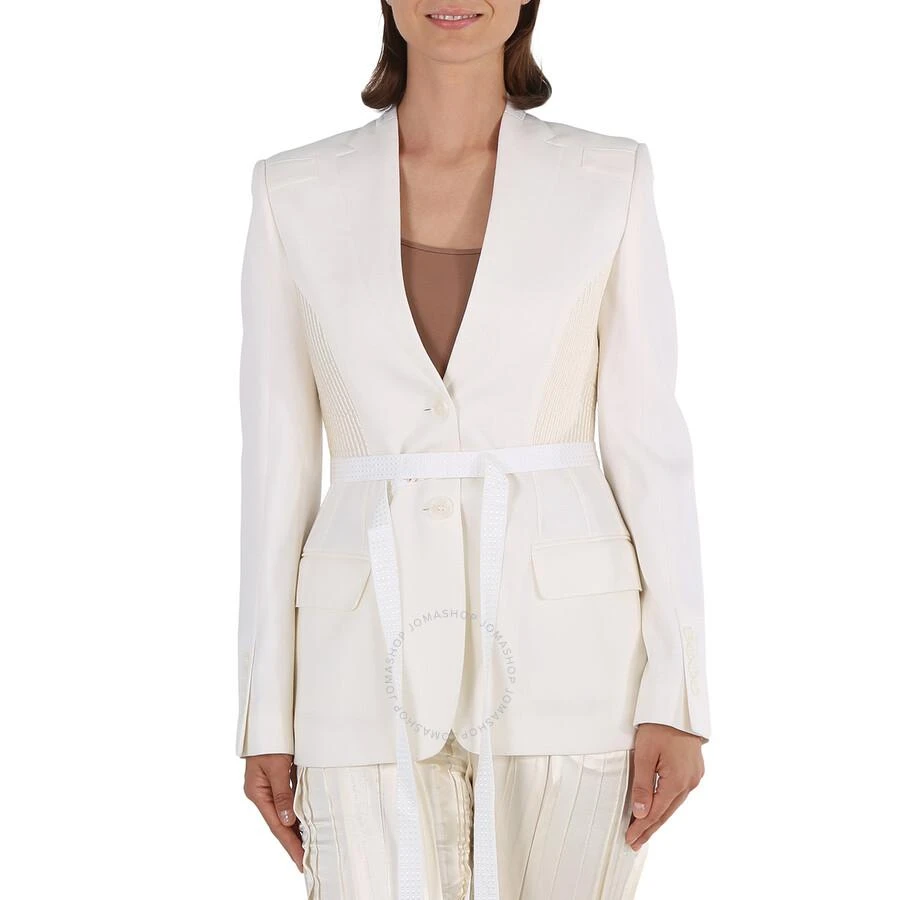 Burberry Single-breasted Belted Wool Blazer Jacket 1