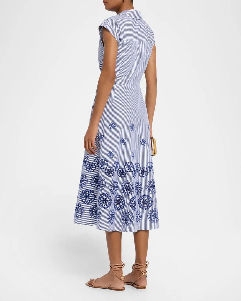 Tanya Taylor Shivon Embroidered A-Line Wrap Dress 3