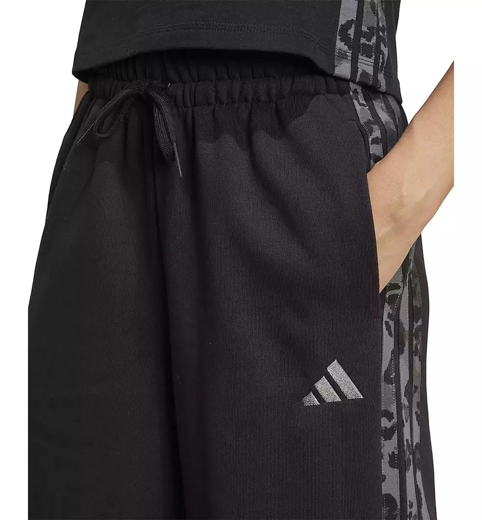 Adidas Women's Leopard-Print Stripes Relaxed Wide-Leg Pants 4