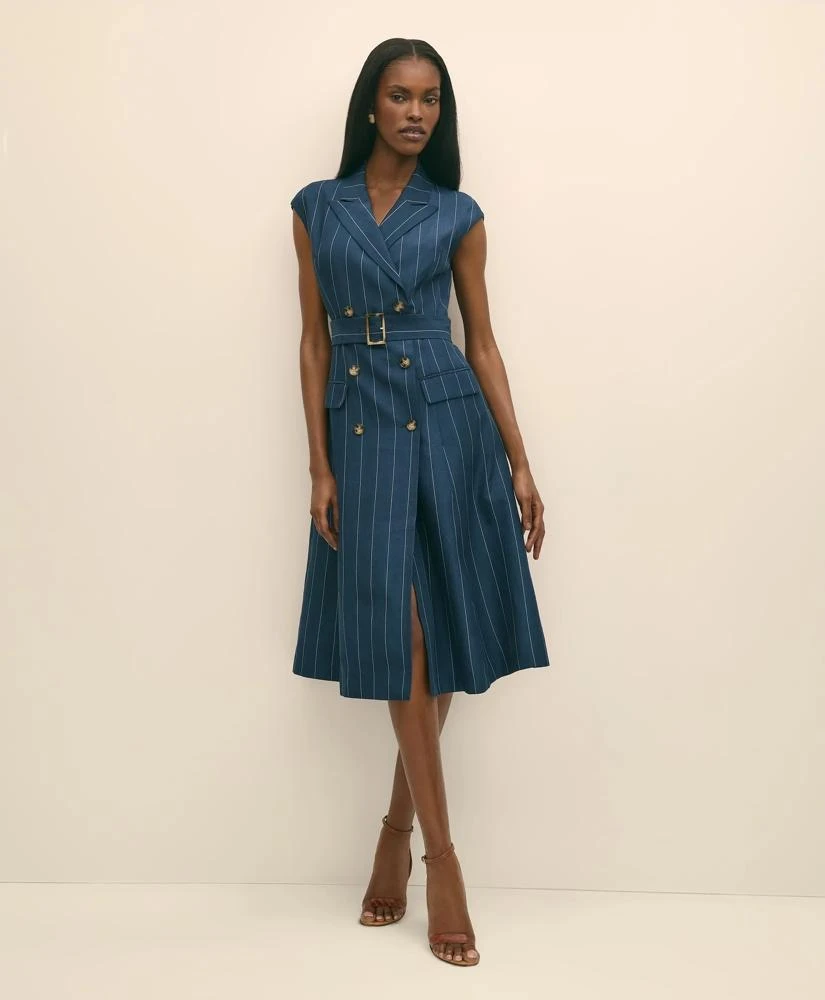 Brooks Brothers Lyocell-Blend Pinstripe Trench Dress 2