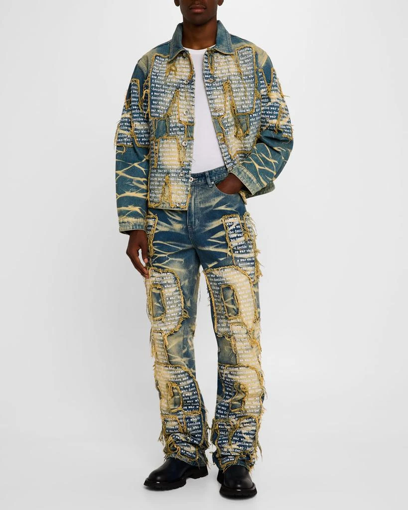 WHO DECIDES WAR Men's Whiskered Overlay Jeans 2
