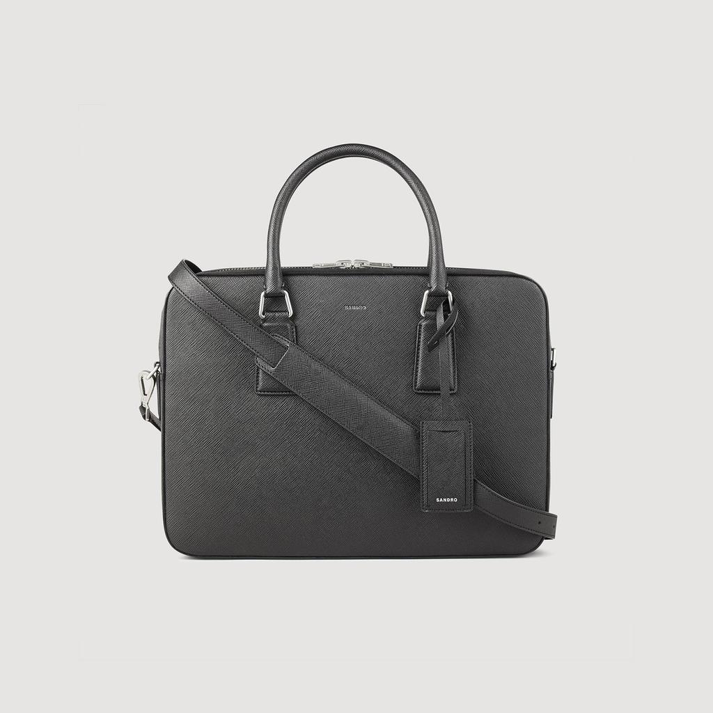 Sandro Reconstituted leather briefcase