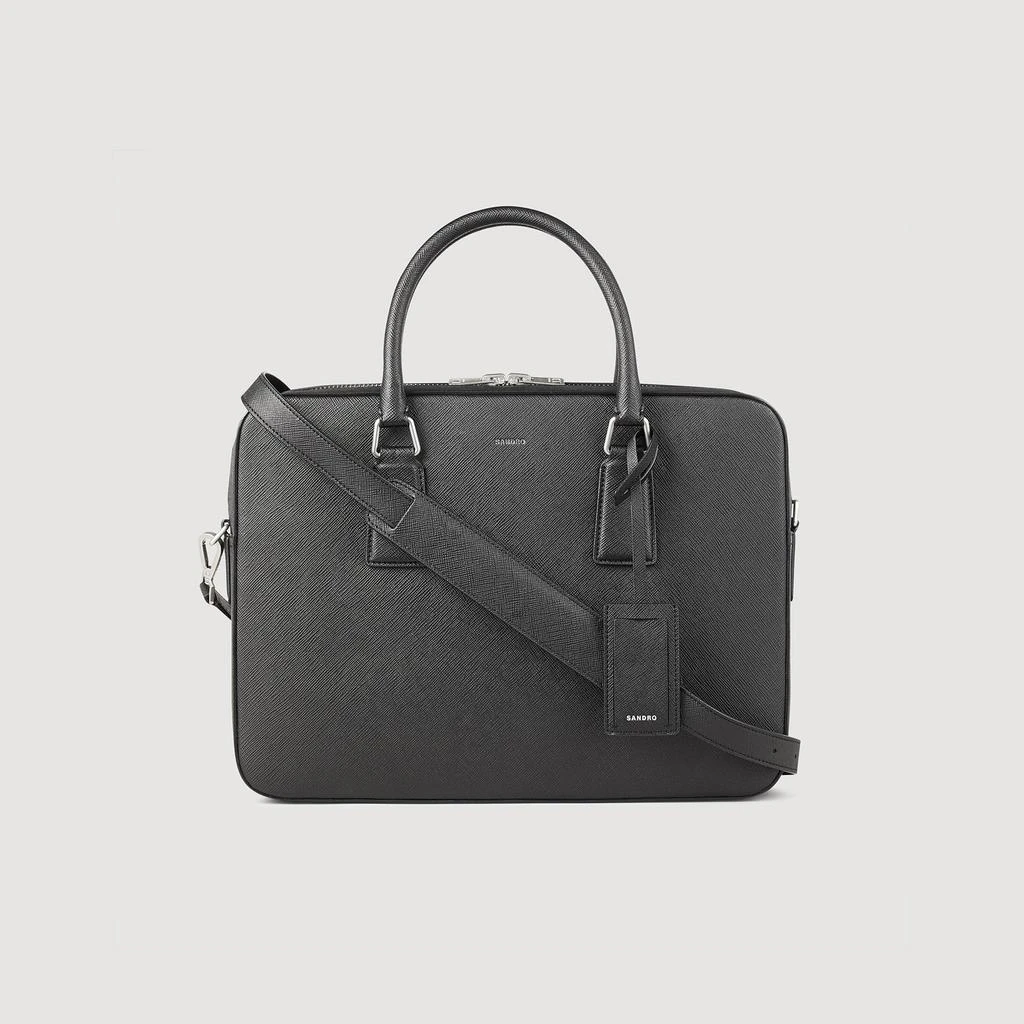 Sandro Reconstituted leather briefcase 1