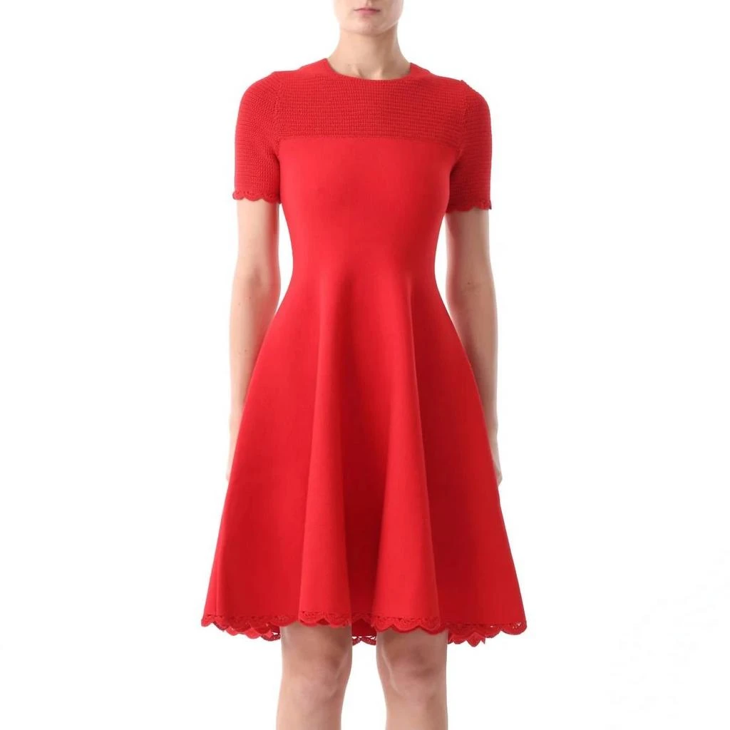 green emerald velvet dress Fit & Flare Cami Mini Dress in Coral-swatch main image 1