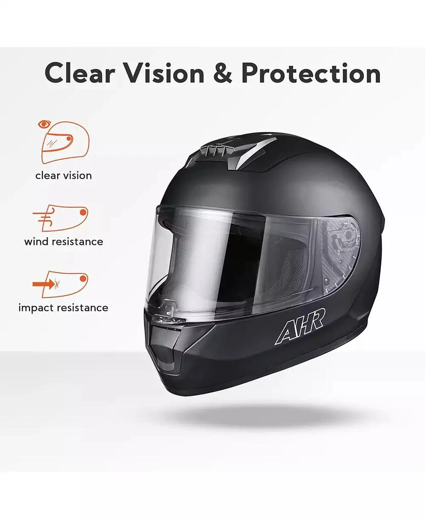 AHR RUN-F3 Full Face Motorcycle Helmet DOT Removable Liner Street Bike Adult XL 4