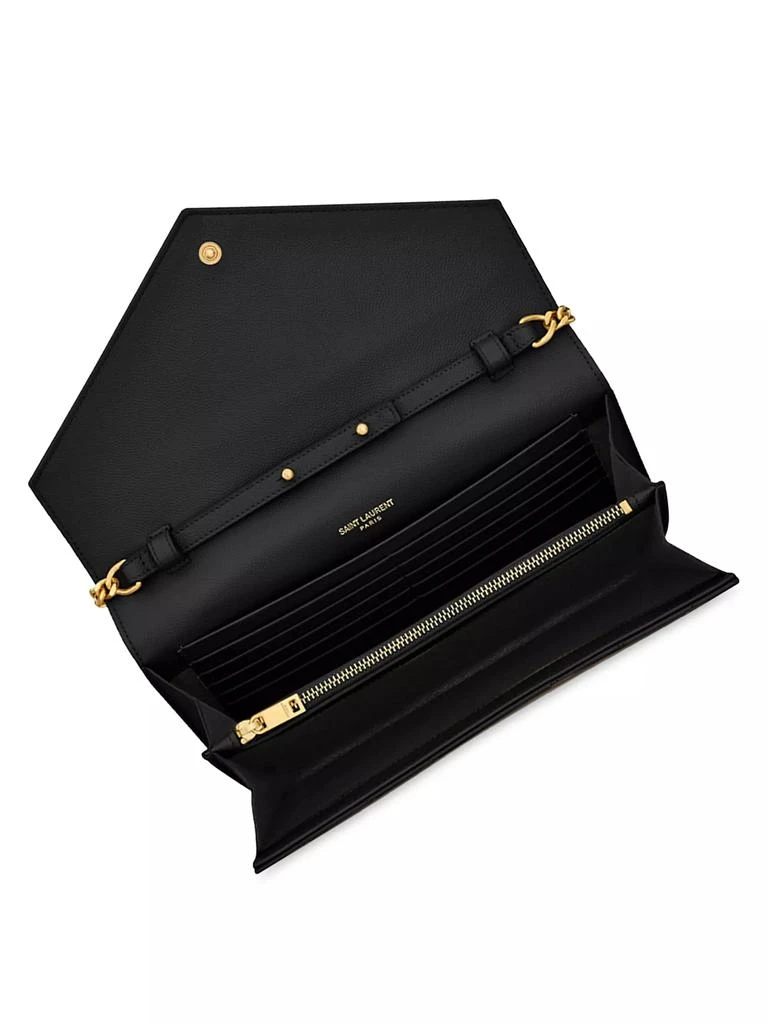 Yves Saint Laurent Classic Cassandre Chain Wallet in Grain De Poudre Leather 6