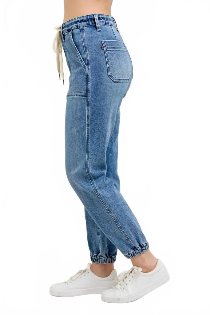 Judy Blue High Waist Jogger Denim Jeans In Medium Blue 2