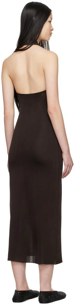 khaite brown dress Daria Chocolate Knit Maxi Dress