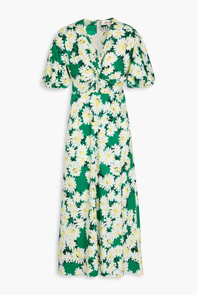 Diane von Furstenberg Majorie twisted floral-print cotton-blend poplin midi dress