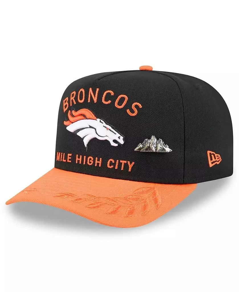 New Era Men's Black/Orange Denver Broncos 2025 NFL Draft On Stage A-Frame 59FIFTY Fitted Hat 1