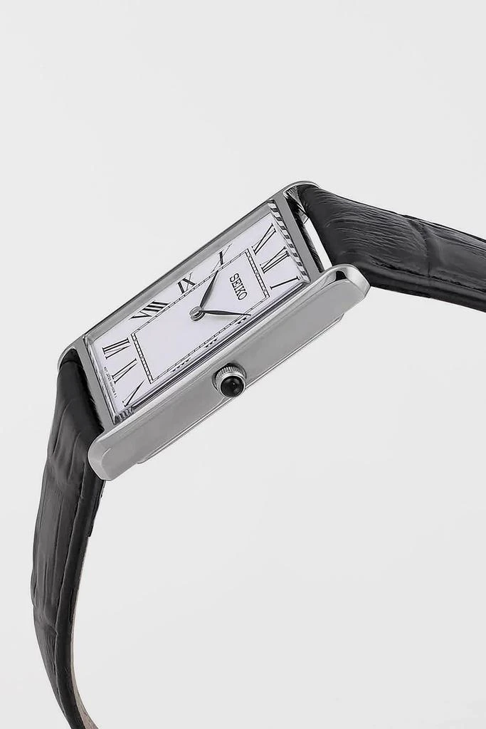 Seiko Seiko Essentials Quartz Black Leather Watch SWR049 2