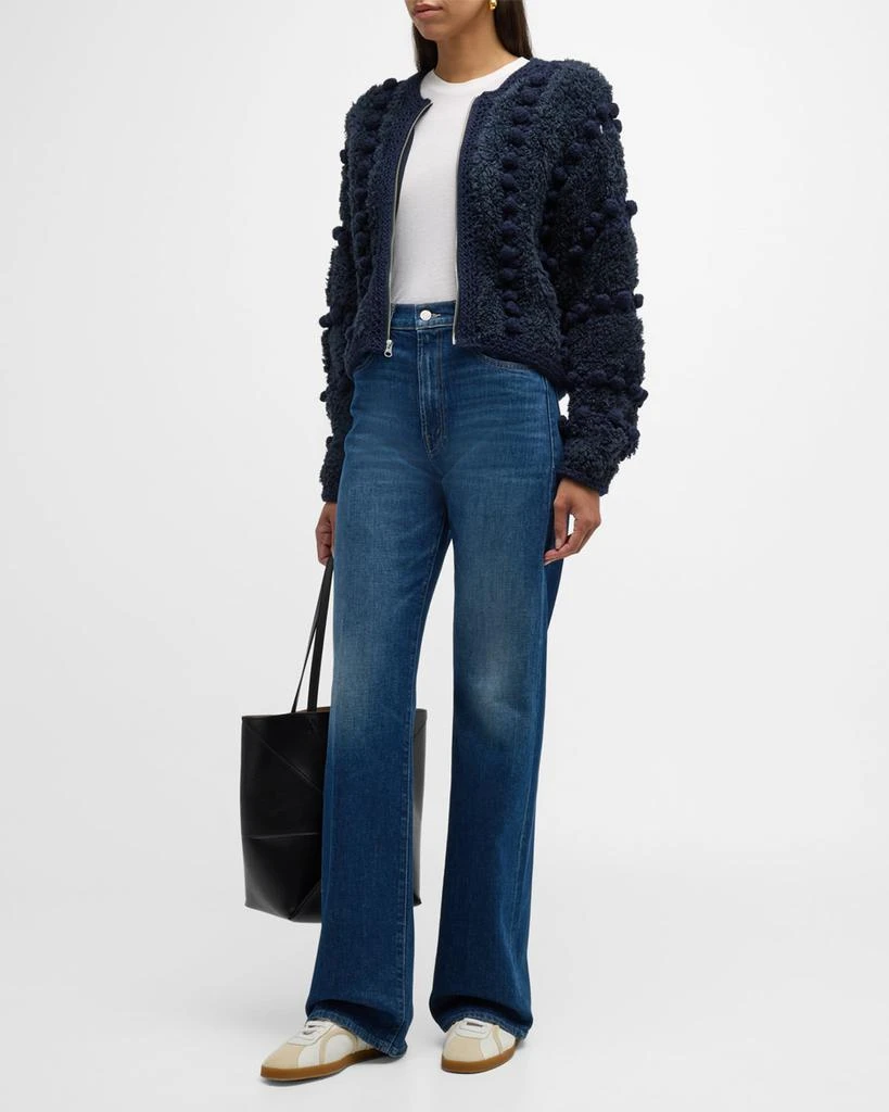 FRAME Zip-Front Pom Pom Cardigan 3
