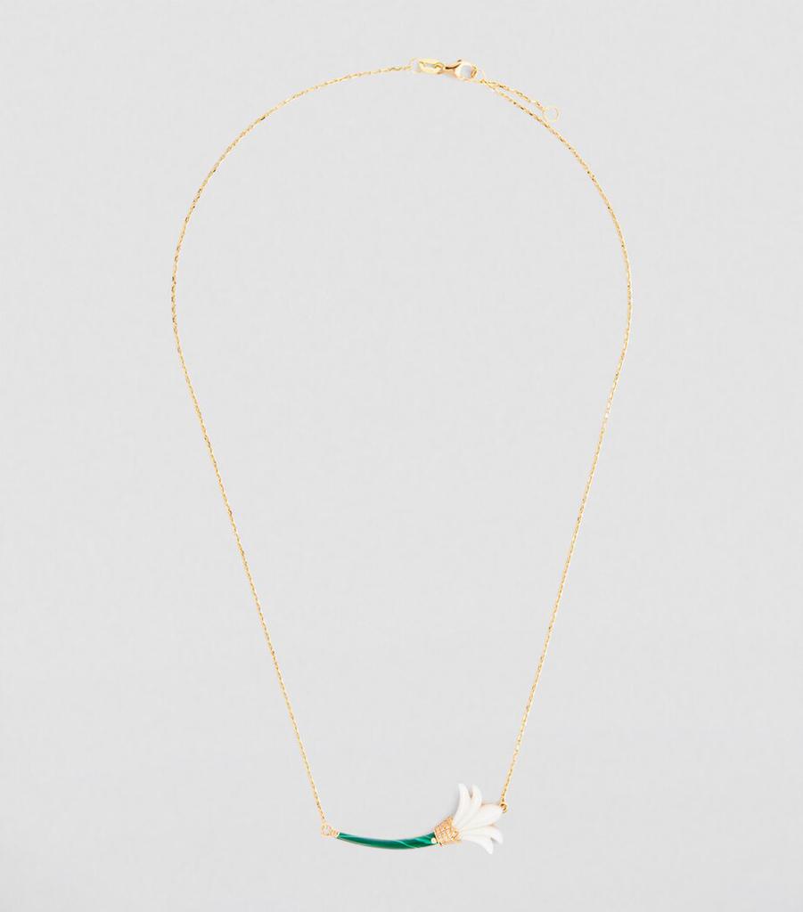 L'ATELIER NAWBAR Yellow Gold, Diamond and Malachite Psychedeliah Necklace