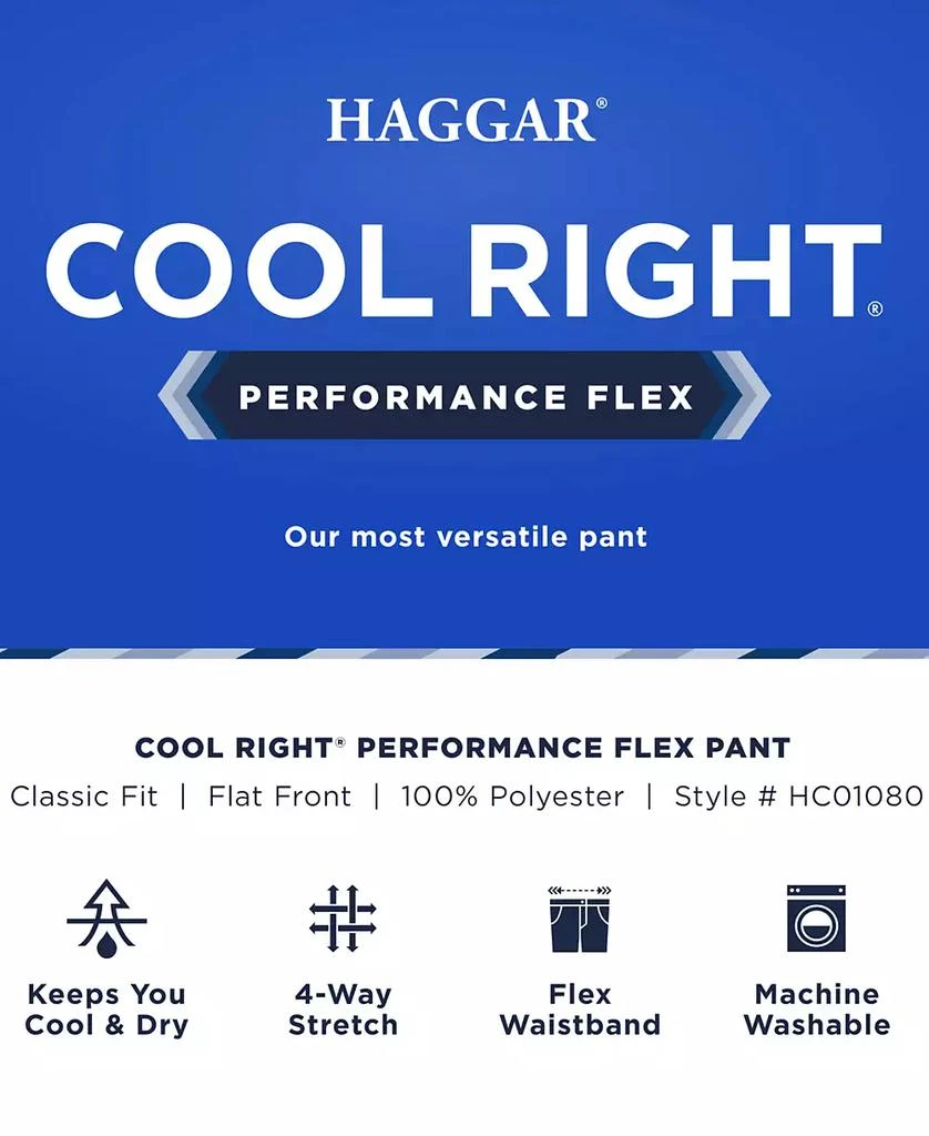 Haggar Cool Right Performance Flex Classic Fit Flat Front Pant 5