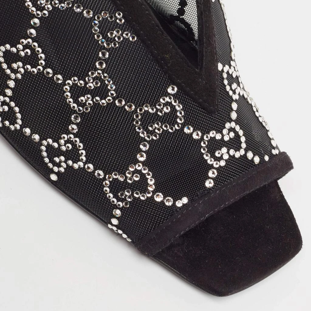 Gucci Gucci Black GG Crystal Embellished Mesh Mules Size 39 7
