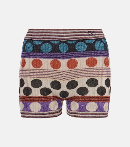 Valentino Polka-dot jacquard lamé shorts 1