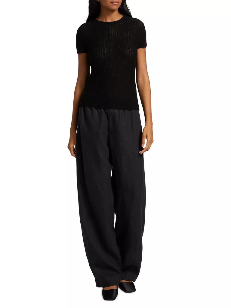 Vince Waffle Knit Short-Sleeve Sweater 2