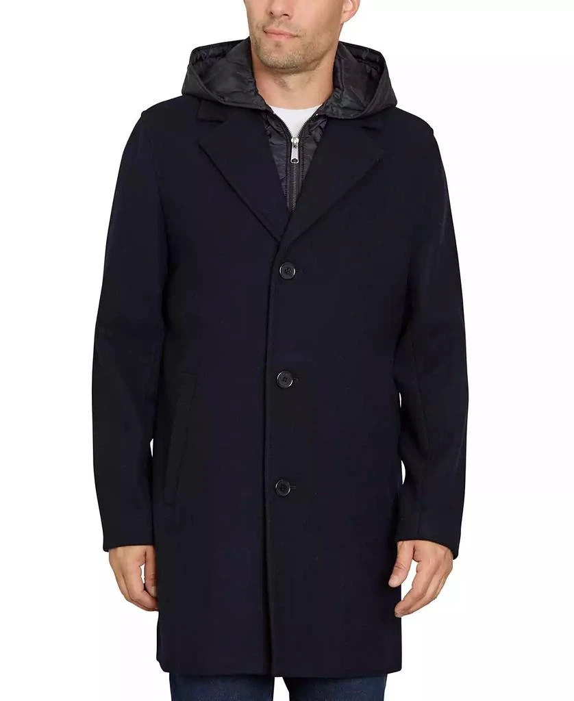 Sam Edelman Men's Single Breasted Coat with Quilted Bib 1