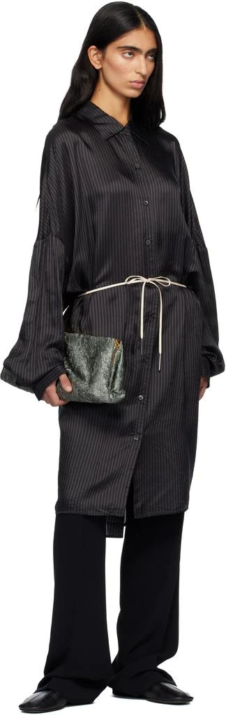 Dries Van Noten Gray Striped Midi Dress 4