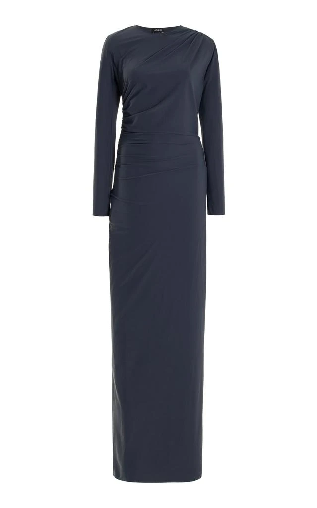Atlein Atlein - Ruched Jersey Maxi Dress  - Grey - FR 38 - Moda Operandi 1
