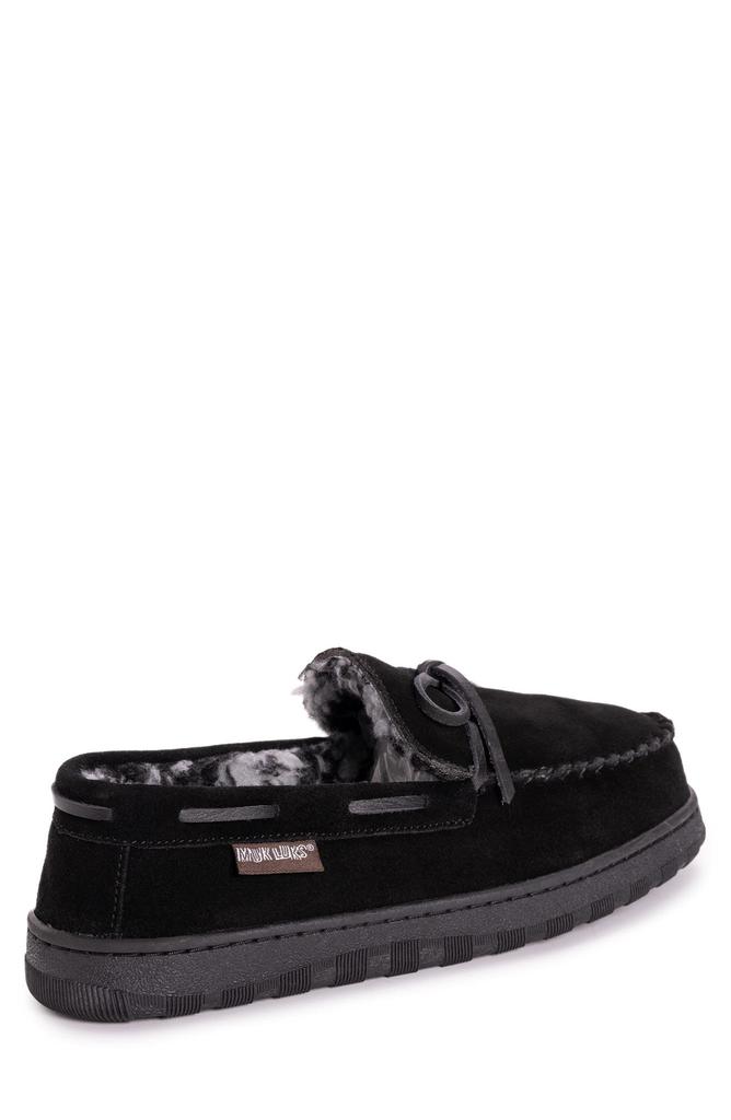MUK LUKS Paul Printed Berber Suede Faux Fur Lined Slipper