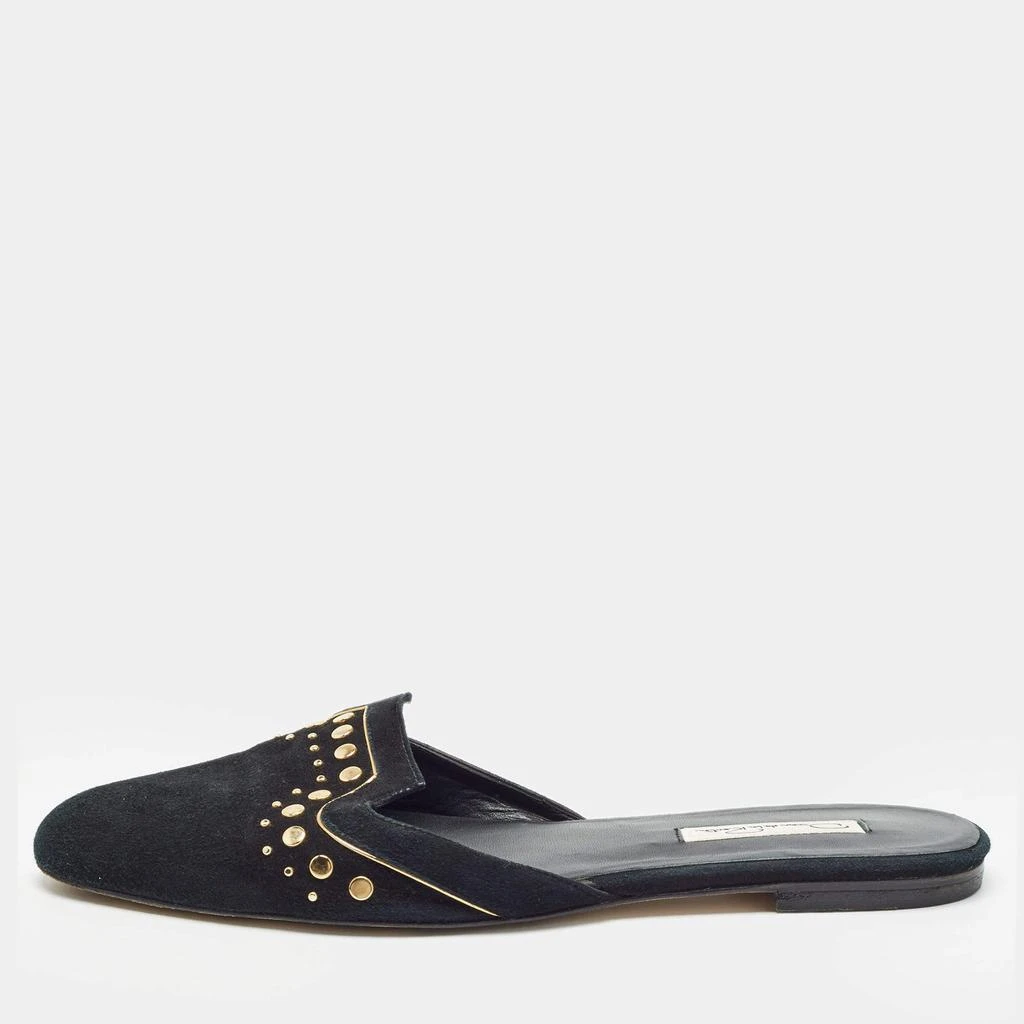 Oscar de la Renta Oscar de la Renta Black Suede Studded Flat Mules Size 41 1