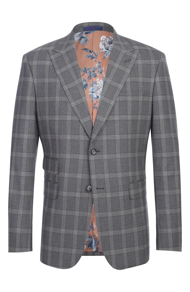 English Laundry Trim Fit Plaid Two-Piece Suit 7