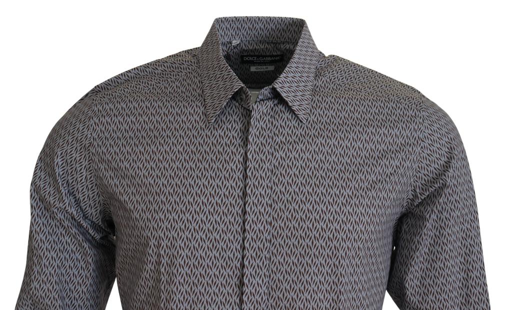 Dolce 
Gabbana Dolce 
Gabbana Gray Brown GOLD Slim Fit Dress Formal Shirt