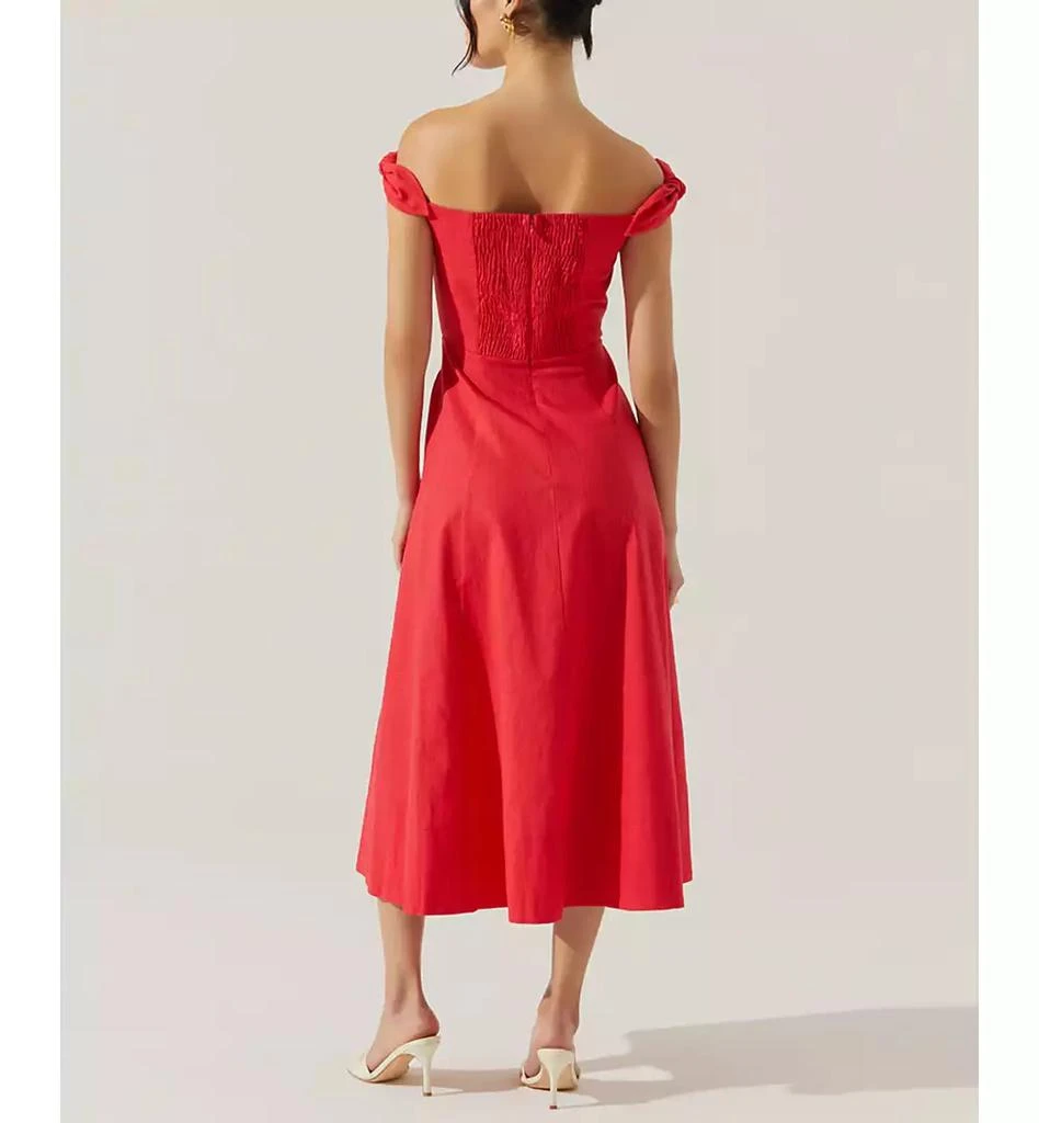 ASTR Women's Charelin Off-The-Shoulder Linen-Blend Midi Dress 2