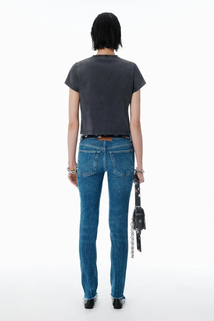 Alexander Wang Black Cotton Shrunken Logo Tee 4