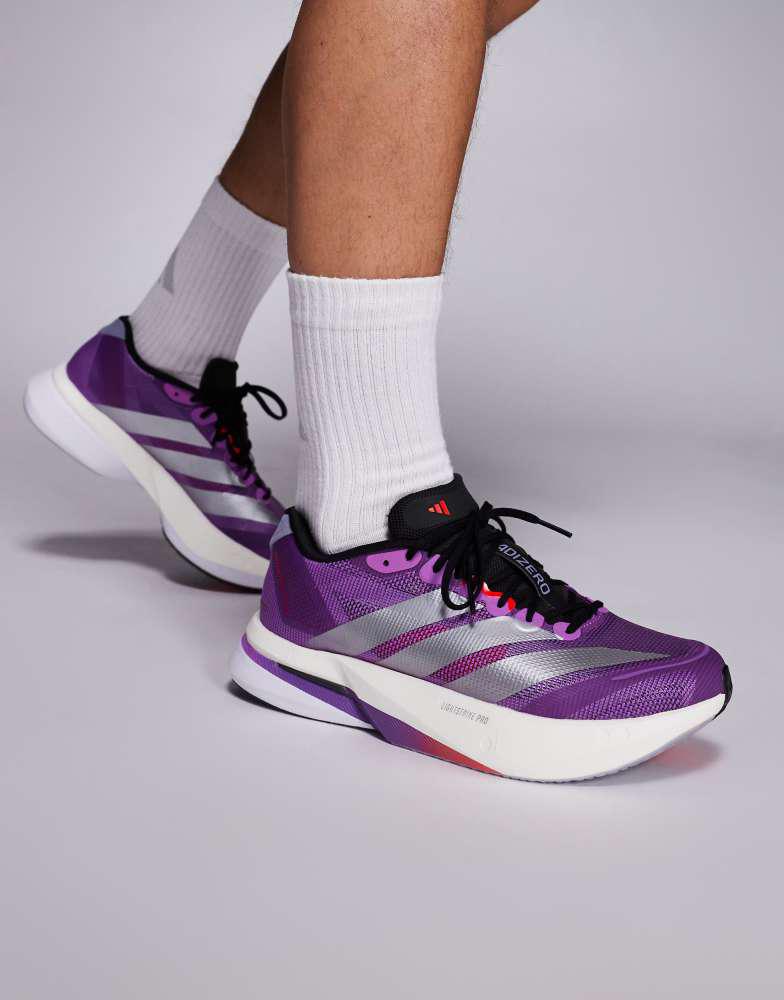 adidas Running Adizero Boston 13 trainers in purple and silver