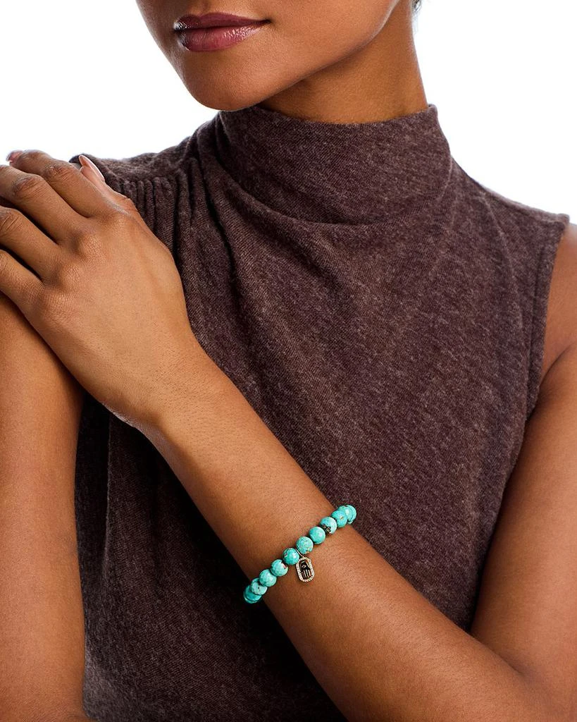 Sydney Evan 14K Yellow Gold Matrix Turquoise
Diamond Accent Hamsa Hand Stretch Bracelet 2