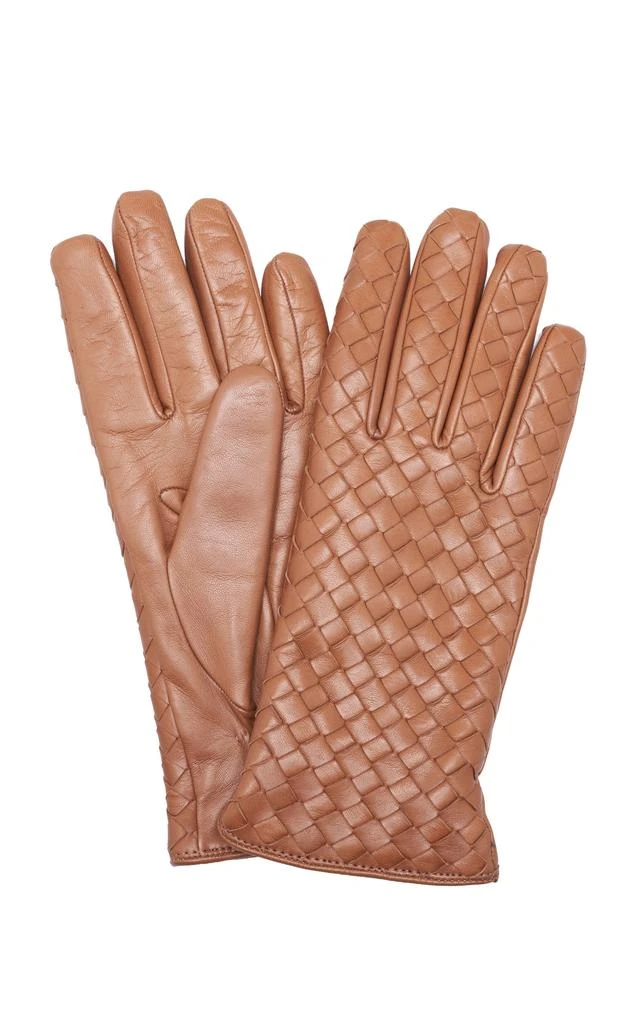 Bottega Veneta Bottega Veneta - Intrecciato Leather Gloves - Brown - 6.5 - Moda Operandi 1