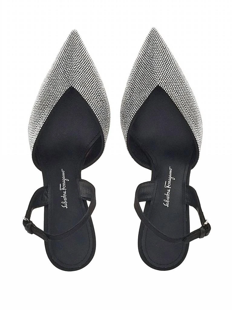 Salvatore Ferragamo Women
s Crystal Embellished Slingback Pumps In Black 4