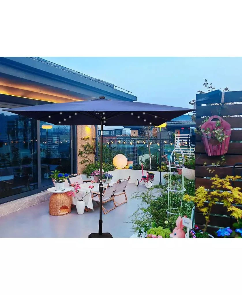 Streamdale Furniture Square Solar LED Patio Umbrella with Crank 
Base