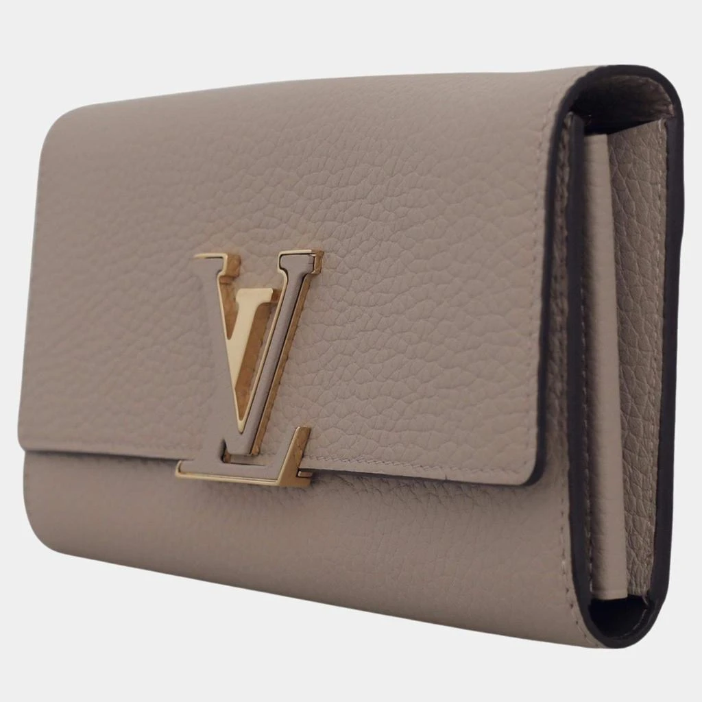 Louis Vuitton Louis Vuitton Taupe Leather Capucines Wallet  6