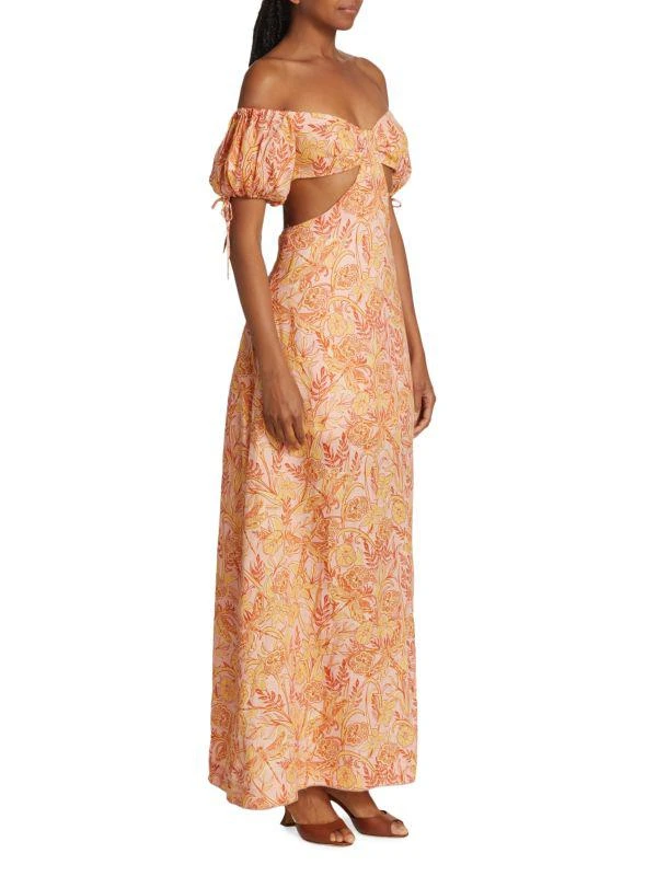 Agua by Agua Bendita Cielo Cut-Out Off Shoulder Maxi Dress 2