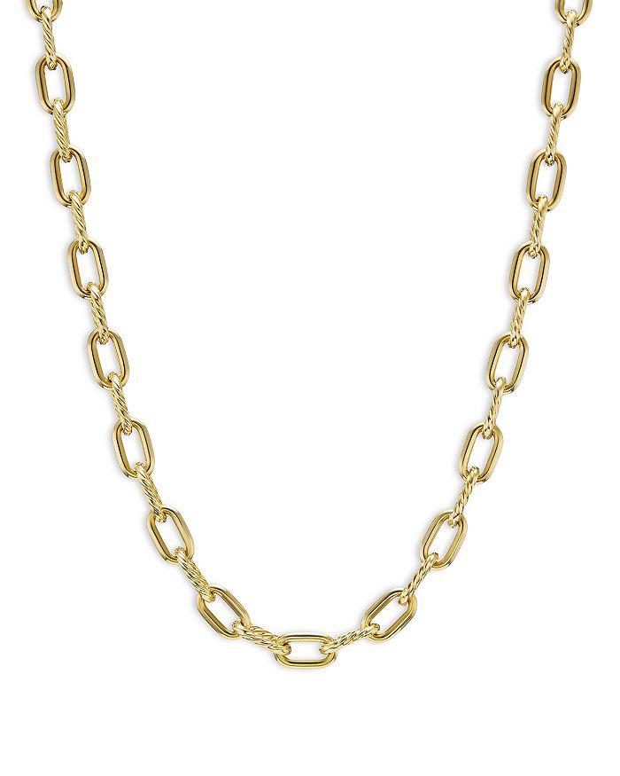David Yurman 18K Yellow Gold DY Madison® Textured & Polished Link Chain Necklace, 18.25"