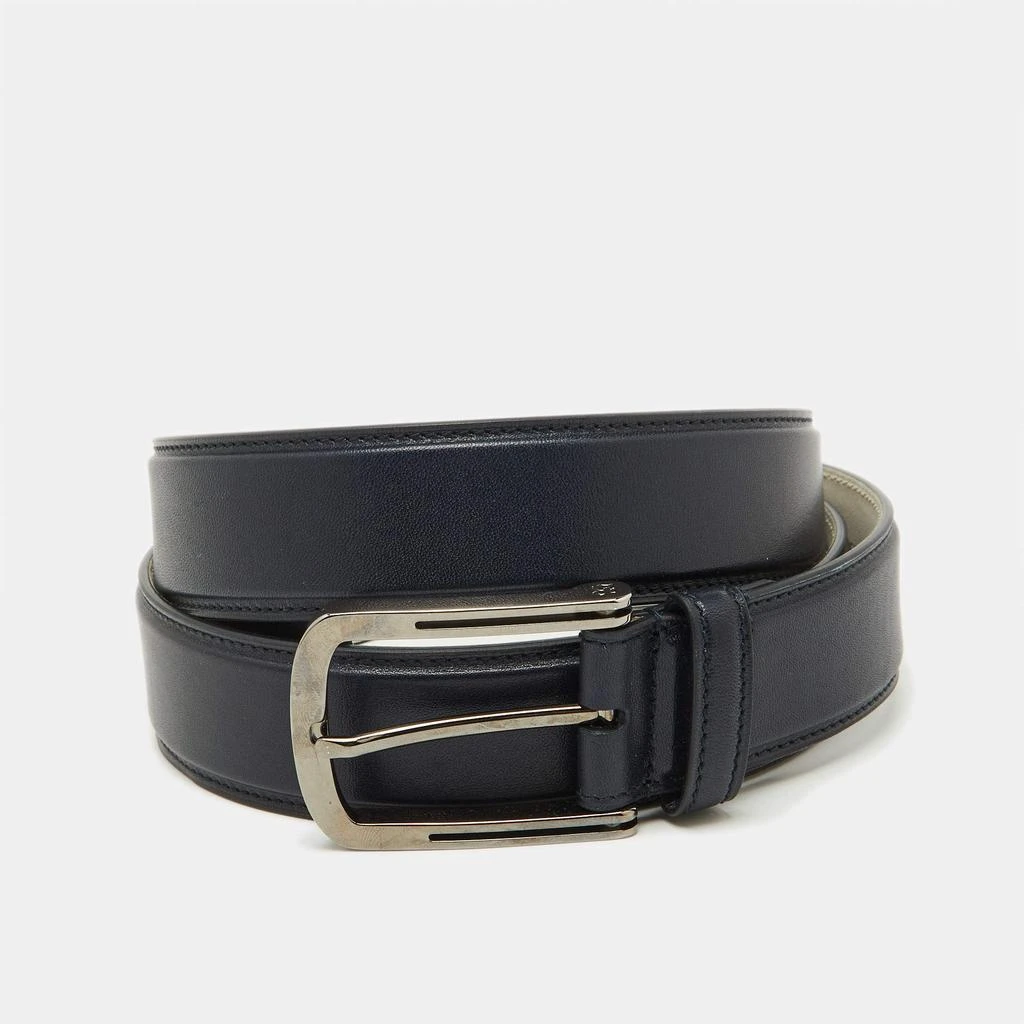 Brioni Brioni Navy Blue Leather Buckle Belt 110CM 1