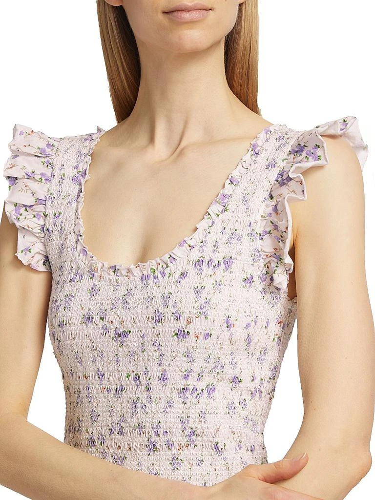 LOVESHACKFANCY Dovi Smocked Floral Top 6