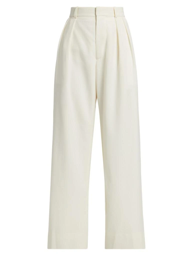 WARDROBE.NYC Pleated Wool Low-Rise Trousers 1