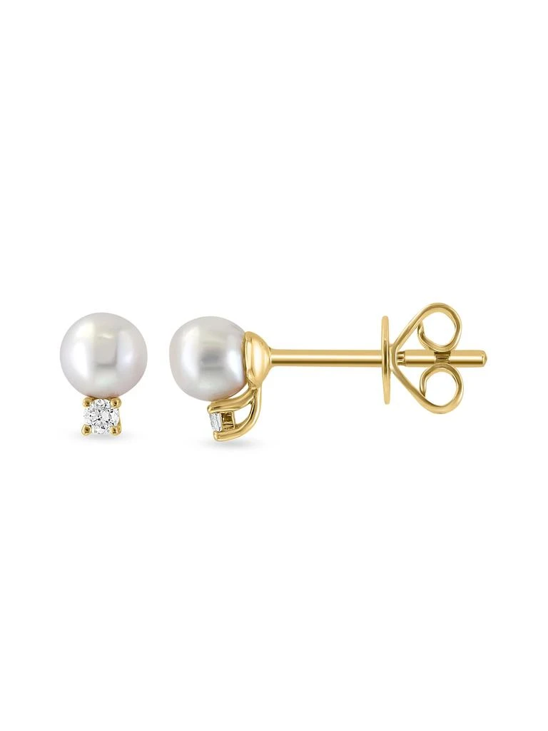 Saks Fifth Avenue 14K Yellow Gold, Freshwater Pearl
0.04 TCW Diamond Stud Earrings