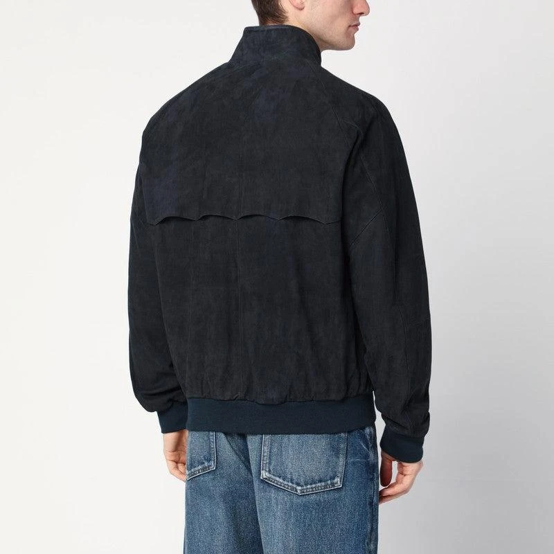 Baracuta Men's G9 Harrington Jacket In blue Suede 2