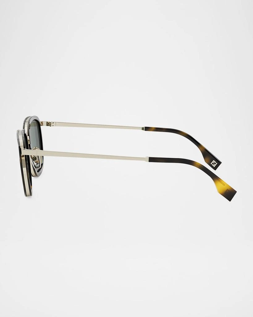 Fendi Men's Fendi Travel Metal Rectangle Sunglasses 4