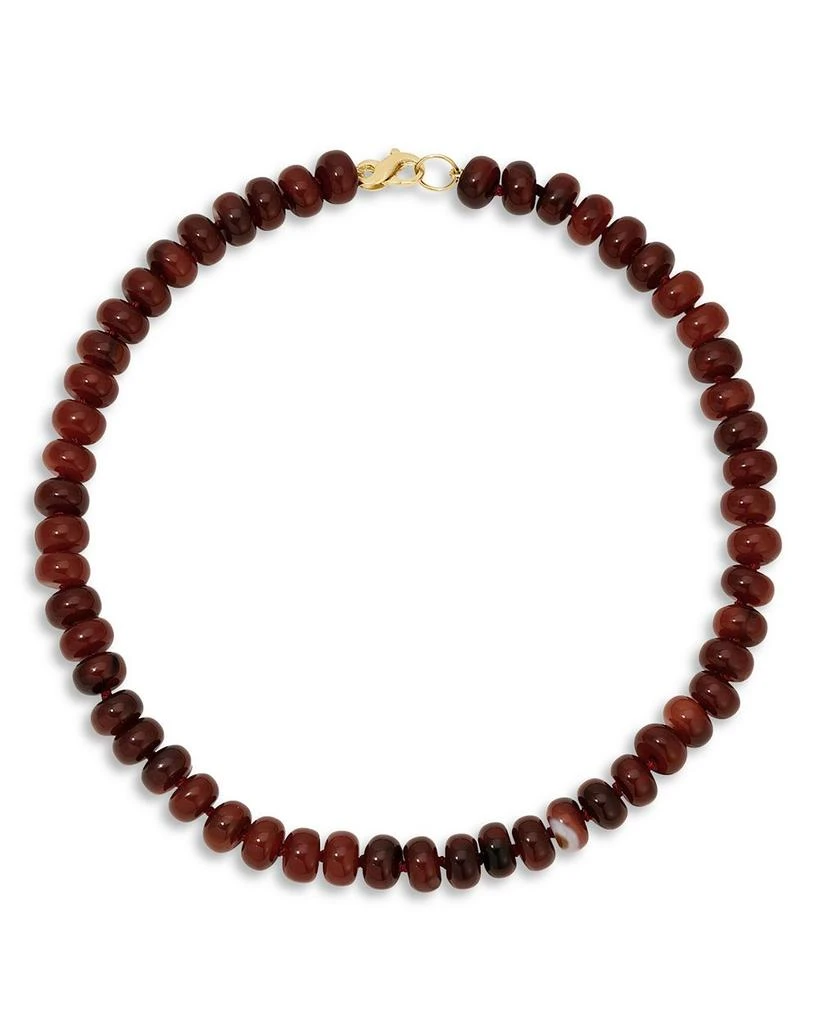 Adina Reyter 9K Yellow Gold Carnelian Cinnamon Spice Collar Necklace, 16" 1