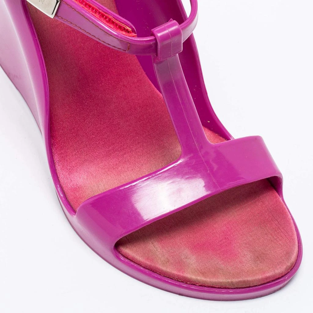 Louis Vuitton Louis Vuitton Purple Rubber Ankle-Strap Wedge Sandals Size 37 7